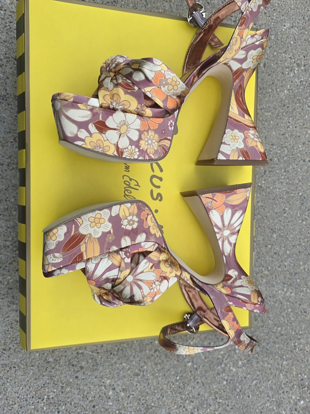 Circus by Sam Edelman Floral Block-Heel Sandals in Mauve Women 9
